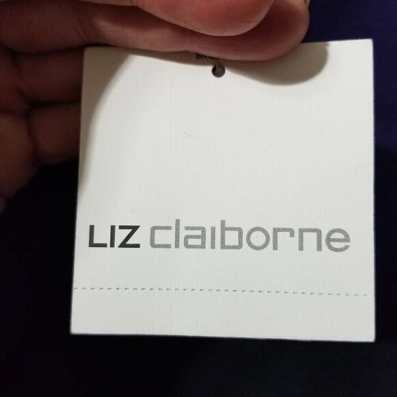 Liz Claiborne Purple Black Color Block Cap Sleeve Business Casual Sheath Dress - Picture 10 of 11